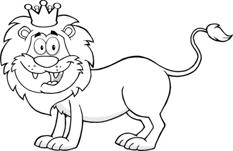 Happy Lion King Coloring Page